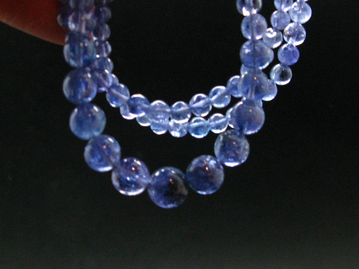 Gem Tanzanite Zoisite Necklace Beads From Tanzania - 20" - 25.11 Grams