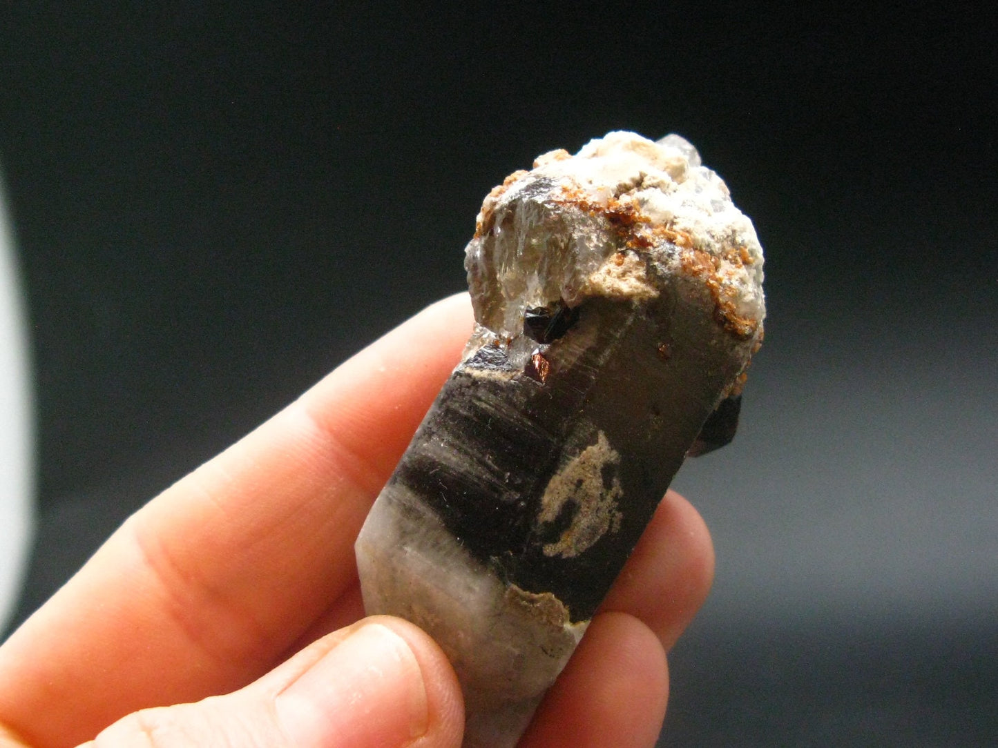 Spessartine Spessartite Garnet On Smoky Quartz Crystal From China - 2.4" - 43.35 Grams