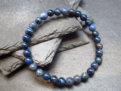 Dumortierite Genuine Bracelet ~ 7 Inches ~ 6mm Round Beads