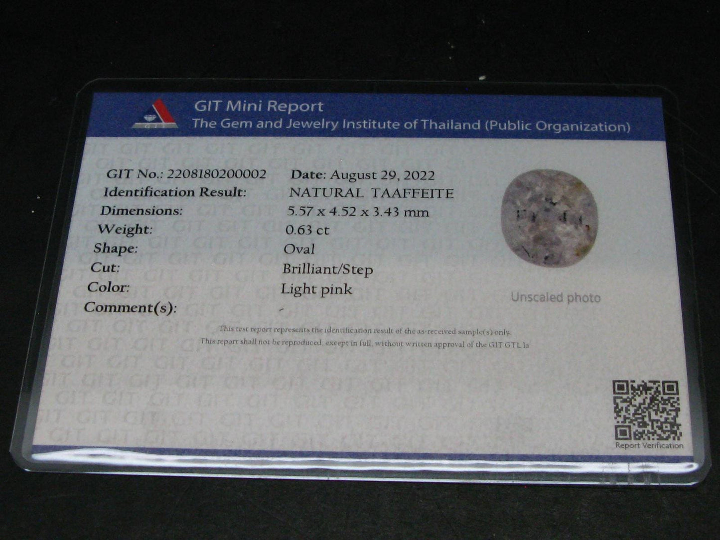 0.63 Carat Rare Gem Taaffeite Cut Stone From Mogok