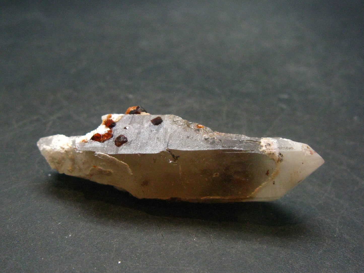 Spessartine Spessartite Garnet On Smoky Quartz Crystal From China - 2.2" - 15.54 Grams