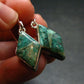 Quantum Quattro Shattuckite Malachite Dioptase Chrysocola Silver Earrings from Namibia - 1.4" - 5.16 Grams