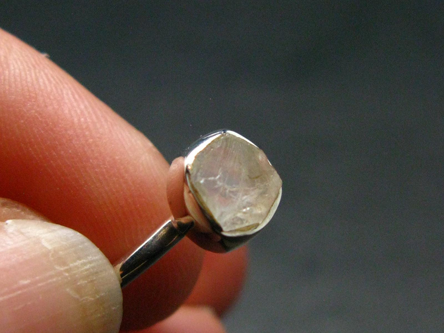 Phenakite Phenacite Crystal Silver Ring From Nigeria - Size 6 - 1.78 Grams