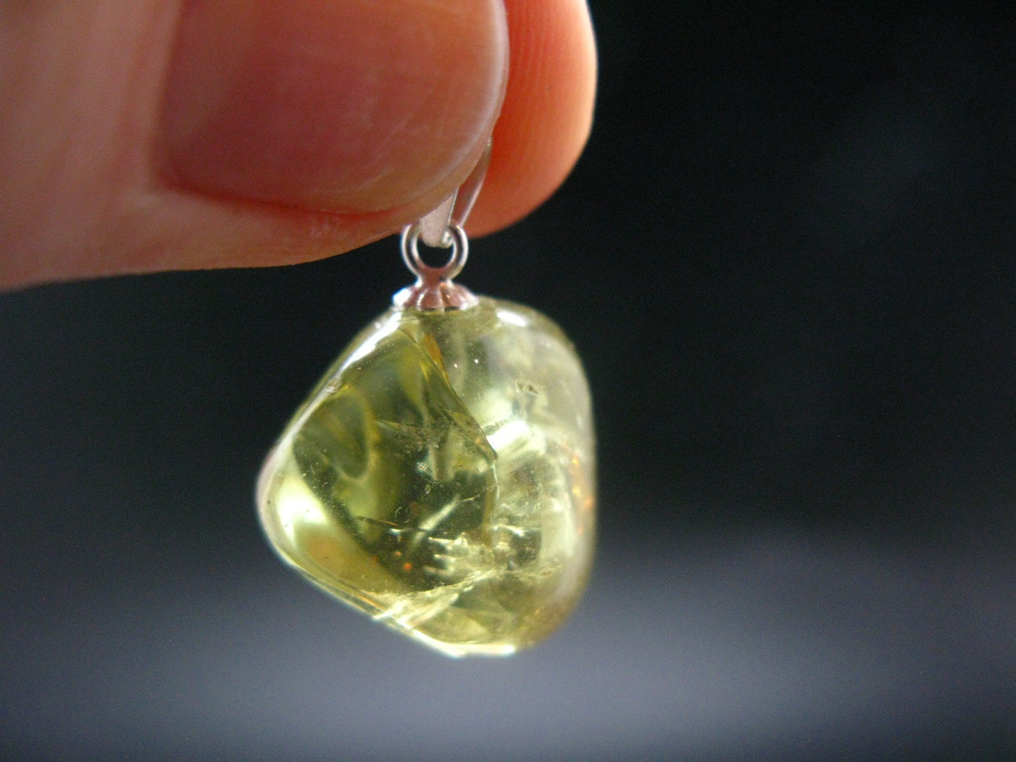 Large Gold Apatite Tumbled Pendant from Mexico - 5.70 Grams - 1.0"