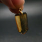 Natural Unheated Citrine Sterling Silver Gold Plated Pendant from Zambia - 1.2" - 4.25 Grams