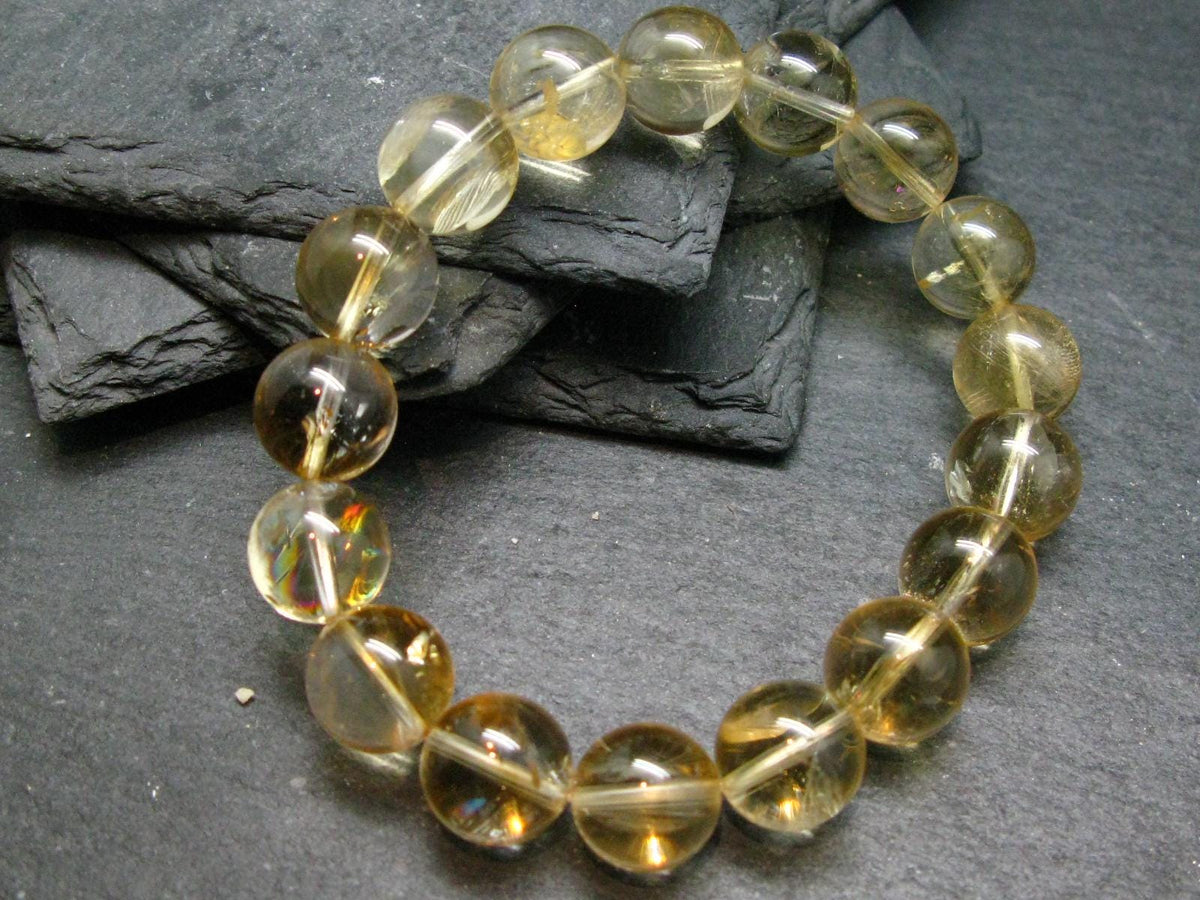 Citrine Genuine Unheated Bracelet ~ 7 Inches ~ 12mm Round Beads