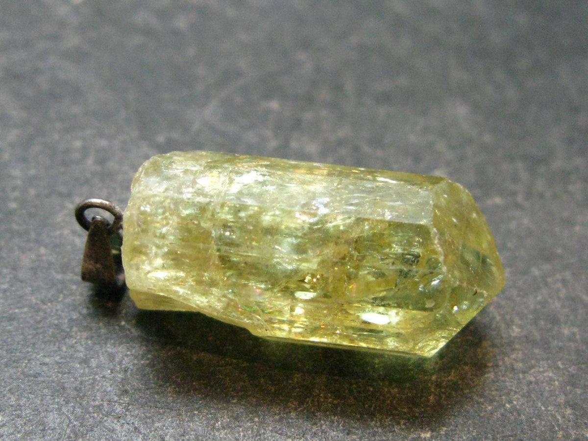 Large Gold Apatite Tumbled Pendant from Mexico - 5.70 Grams - 1.2"