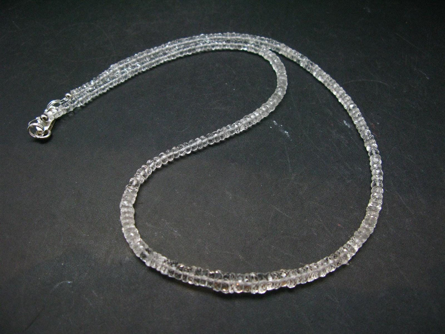 Rare Clear Petalite Necklace Beads From Brazil - 18" - Facetted beads