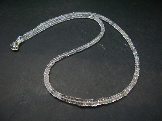 Rare Clear Petalite Necklace Beads From Brazil - 18" - Facetted beads