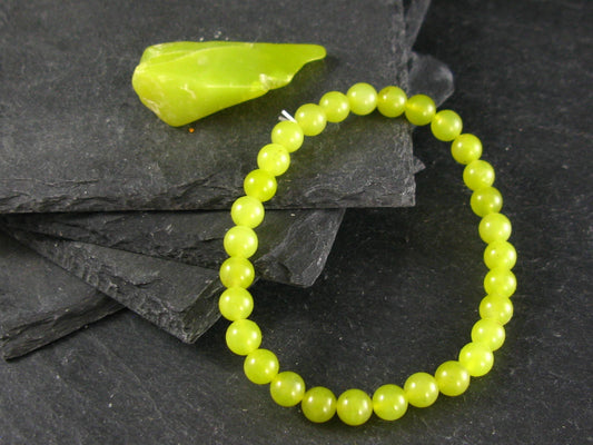 Healerite Serpentine Genuine Bracelet ~ 7 Inches ~ 6mm Round Beads
