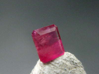 Beautiful Rare Gem Bixbite Red Beryl Emerald Cut Stone From Utah USA - 0.39 Carats - 4.6x4.0mm