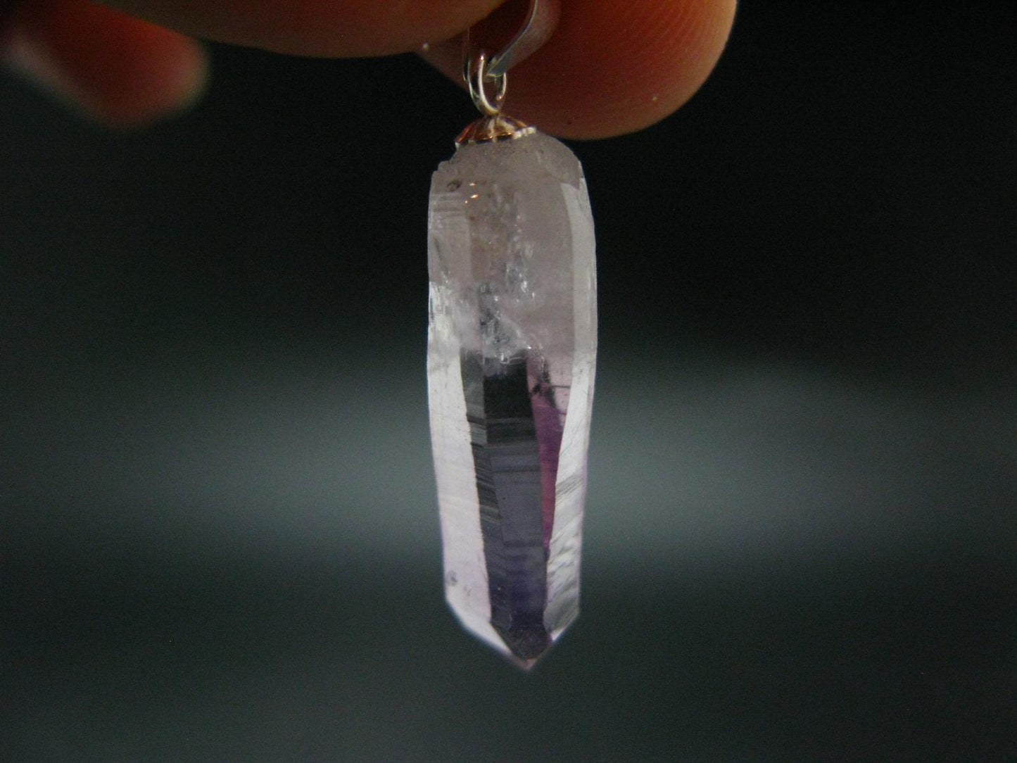 Vera Cruz Amethyst Silver Pendant From Mexico - 1.3" - 2.18 Grams