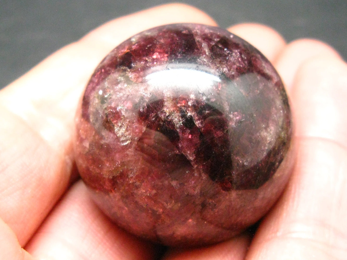 Red Tourmaline Rubellite Sphere Ball From Russia - 1.3" - 74.62 Grams