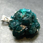 Dioptase Crystal Silver Pendant from Congo - 15.0 Grams - 1.6"