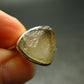Natural Gem Raw Libyan Desert Glass Tektite Sterling Silver Ring from Libya - Size 6.5 - 4.33 Grams