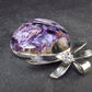 Rare High-Quality Charoite Pendant in SS From Russia - 1.7" - 17.2 Grams