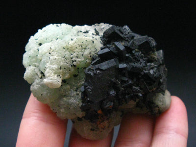 Babingtonite with Quartz Cluster From China - 2.5"