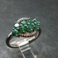 Emerald Faceted Silver Ring from Colombia - 3.69 Grams Total - Size 7.25