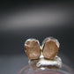 Hessonite Garnet Silver Stud Earrings From Canada - 0.6" - 1.53 Grams