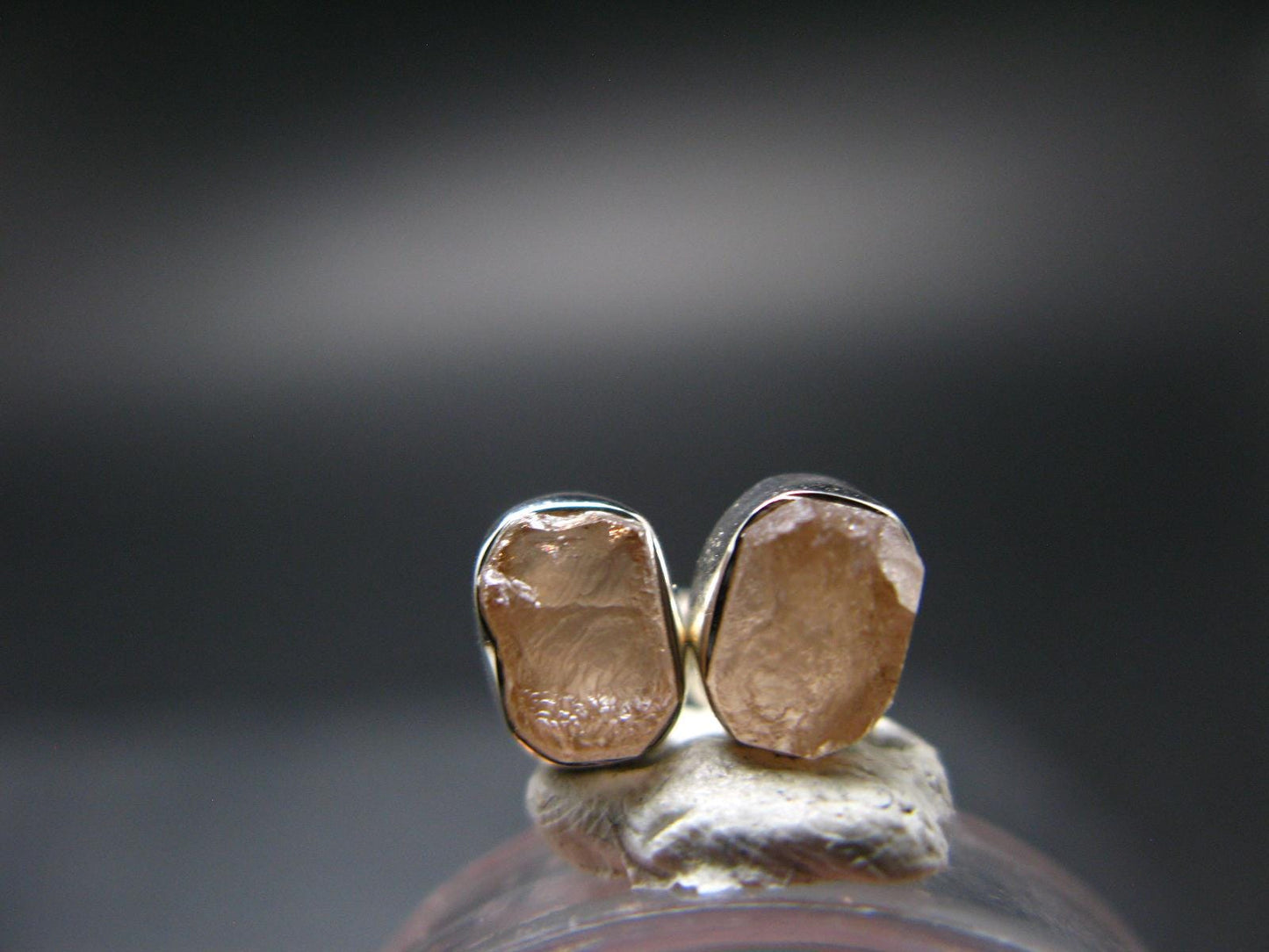 Hessonite Garnet Silver Stud Earrings From Canada - 0.6" - 1.53 Grams