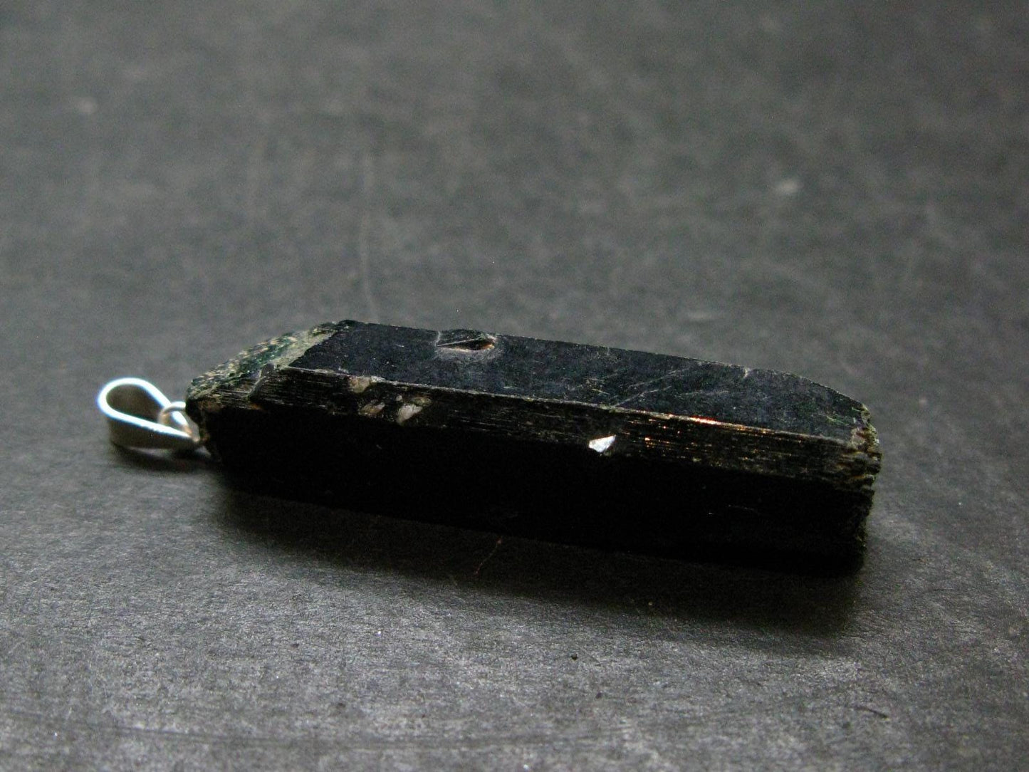 Aegirine Crystal Silver Pendant From Malawi - 1.6" - 4.64 Grams