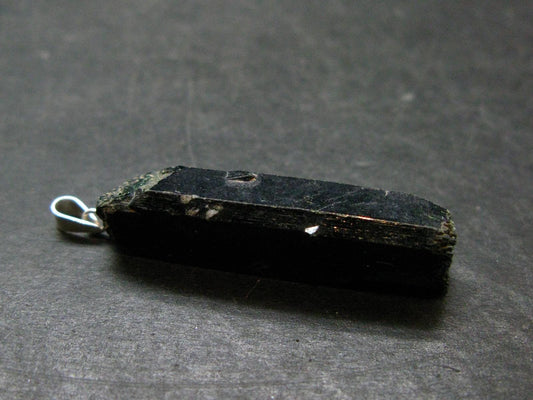 Aegirine Crystal Silver Pendant From Malawi - 1.6" - 4.64 Grams