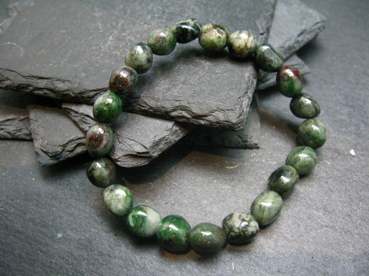 Eclogite Genuine Bracelet from Norway ~ 7 Inches ~ 9mm Tumbled Beads