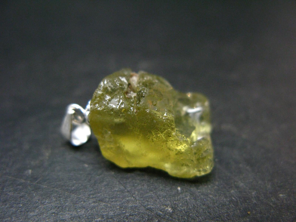 Heliodor (Yellow Beryl) Crystal Silver Pendant From Brazil - 0.9" - 2.42 Grams