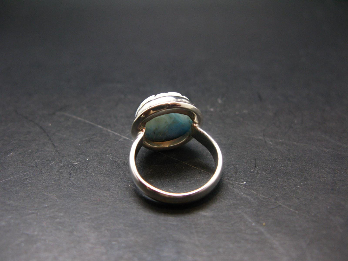 Blue Ice Glacierite Silver Ring from Indonesia - Size 6- 5.86 Grams