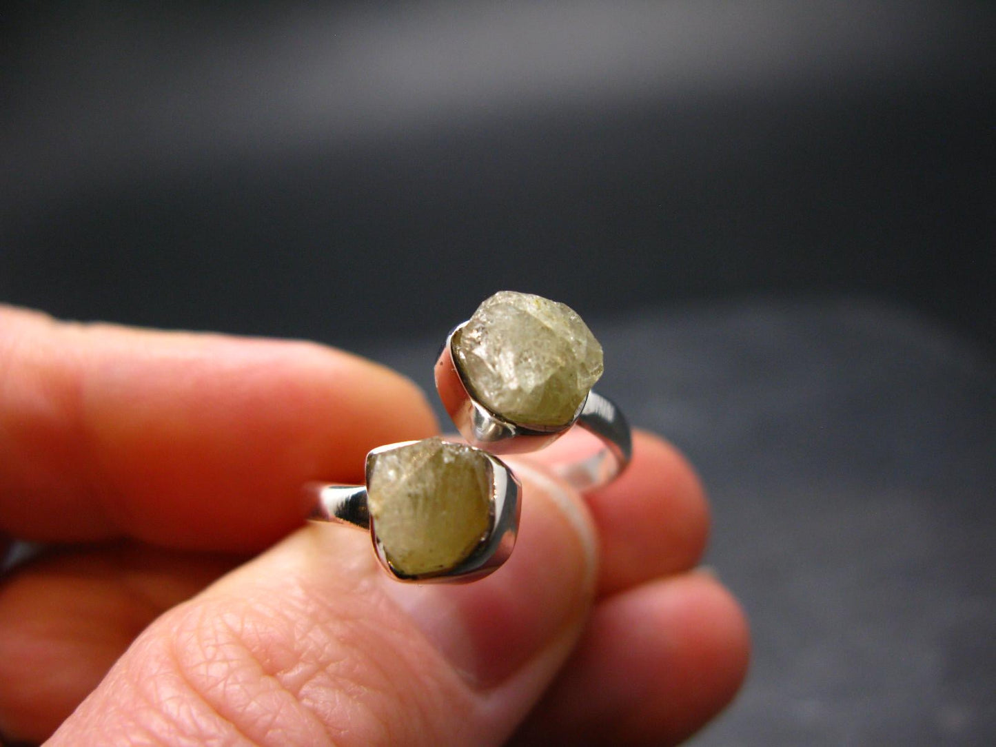 Rhodizite Rhodozite Silver Ring From Madagascar - Adjustable size - 3.08 Grams