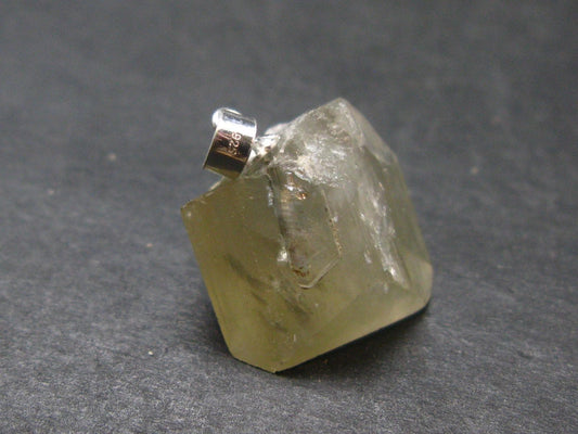 Nice Terminated Danburite Crystal Silver Pendant from Russia - 0.8" - 3.81 Grams