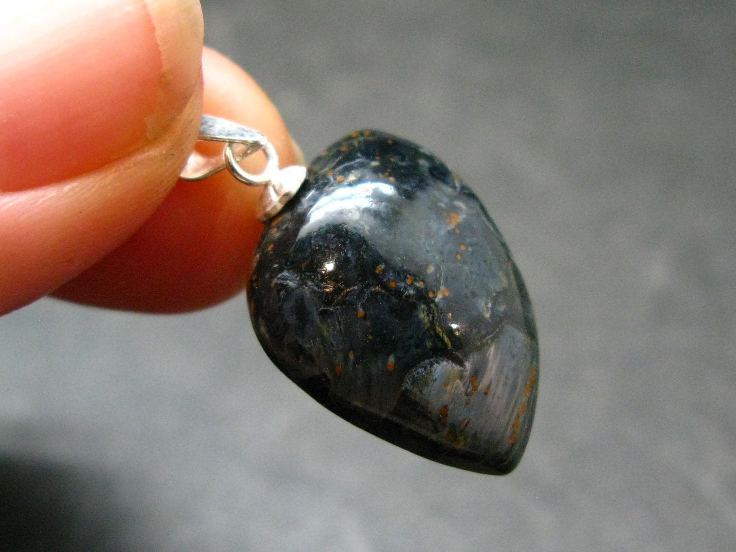Natural Pietersite Polished Silver Pendant from Namibia - 1.0" - 2.32 Grams