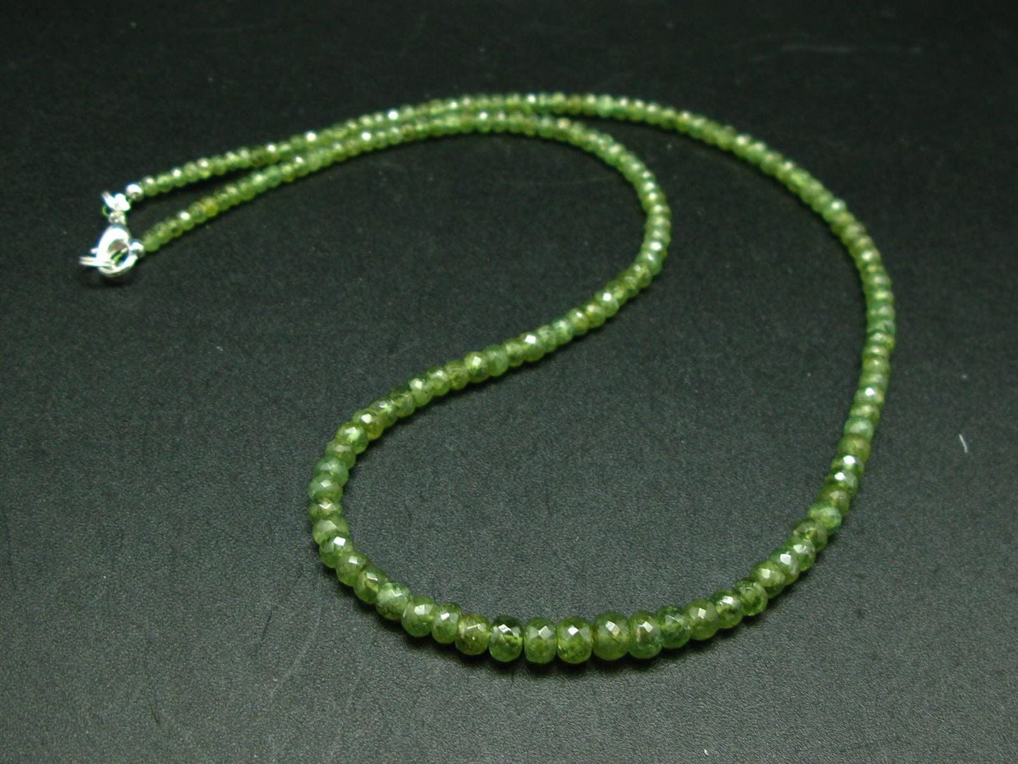 Gem Demantoid Green Garnet Necklace Beads - 18"