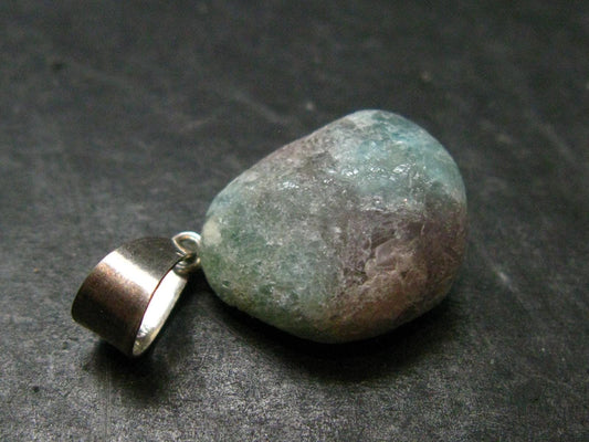Rarest Paraiba Copper Blue Tourmaline Crystal Silver Pendant From Brazil - 1.0" - 3.0 Grams