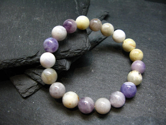 Tiffany Stone Violet Opal Genuine Bracelet ~ 7 Inches ~ 10mm Round Beads