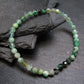 Emerald Genuine Bracelet ~ 7 Inches ~ 4mm Round Facetted Beads