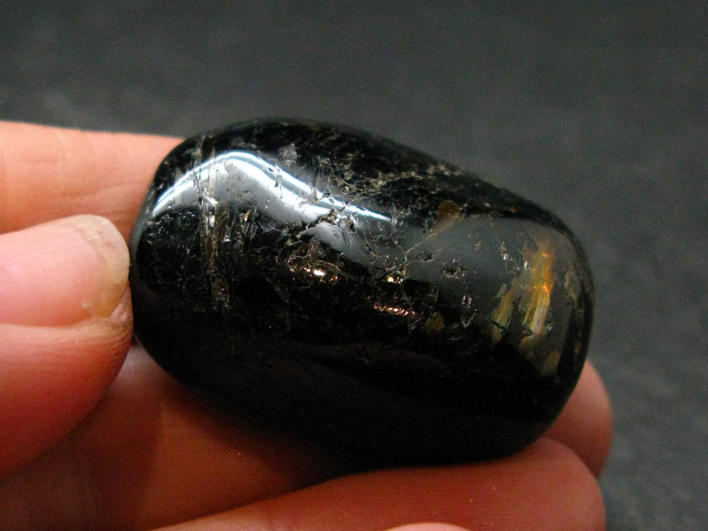 Rare Nuumite Nuummite Tumbled Stone From Greenland - 21.12 Grams - 1.3"