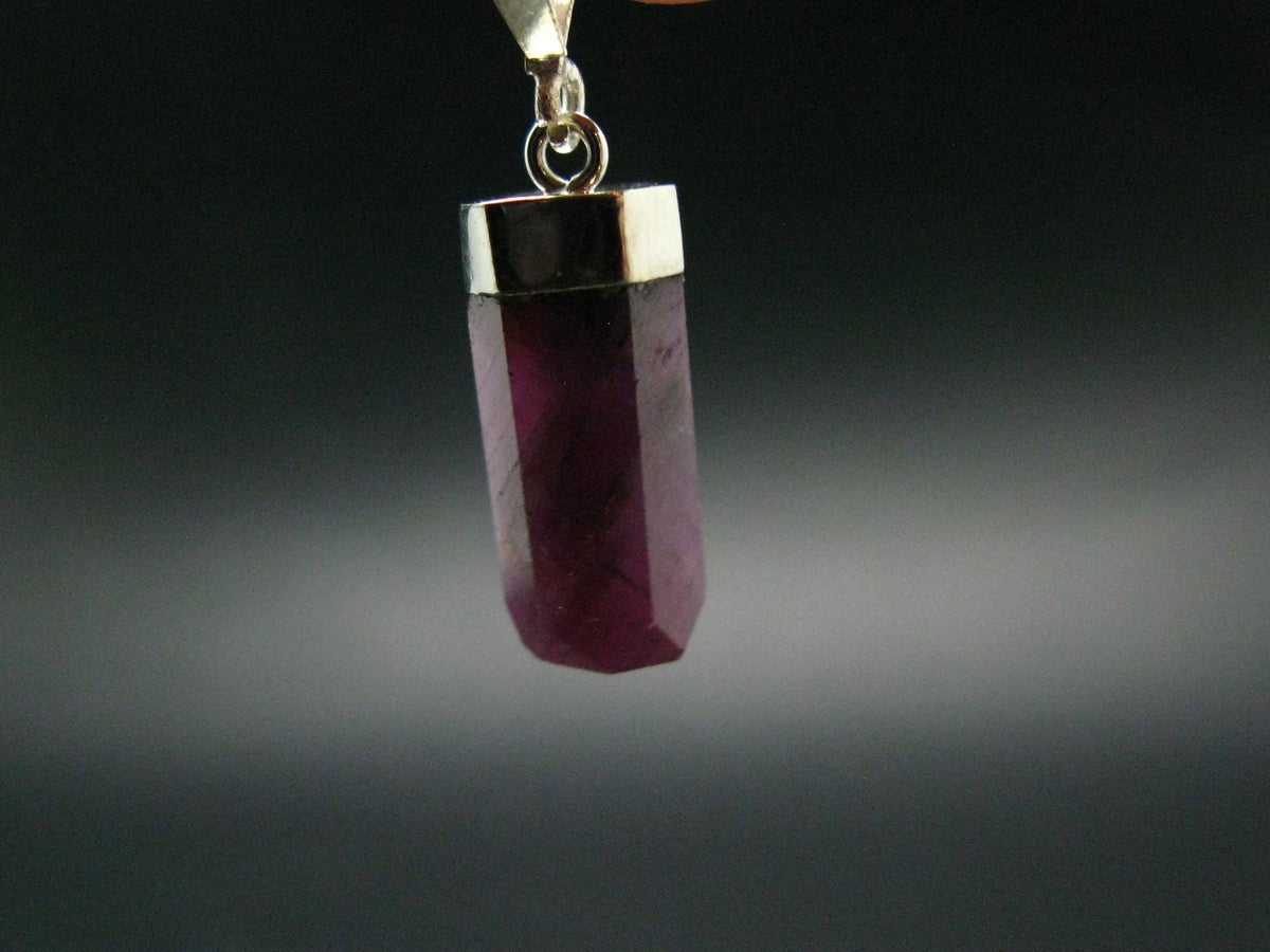 Ruby Silver Pendant from India - 1.1" - 2.74 Grams