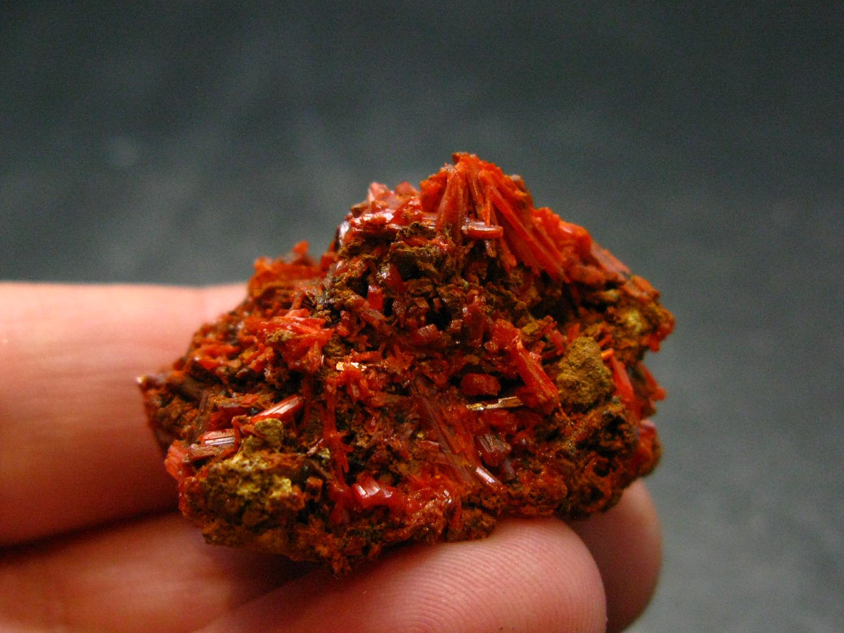 Rare Orange Crocoite Cluster From Australia - 1.2"- 17.08 Grams