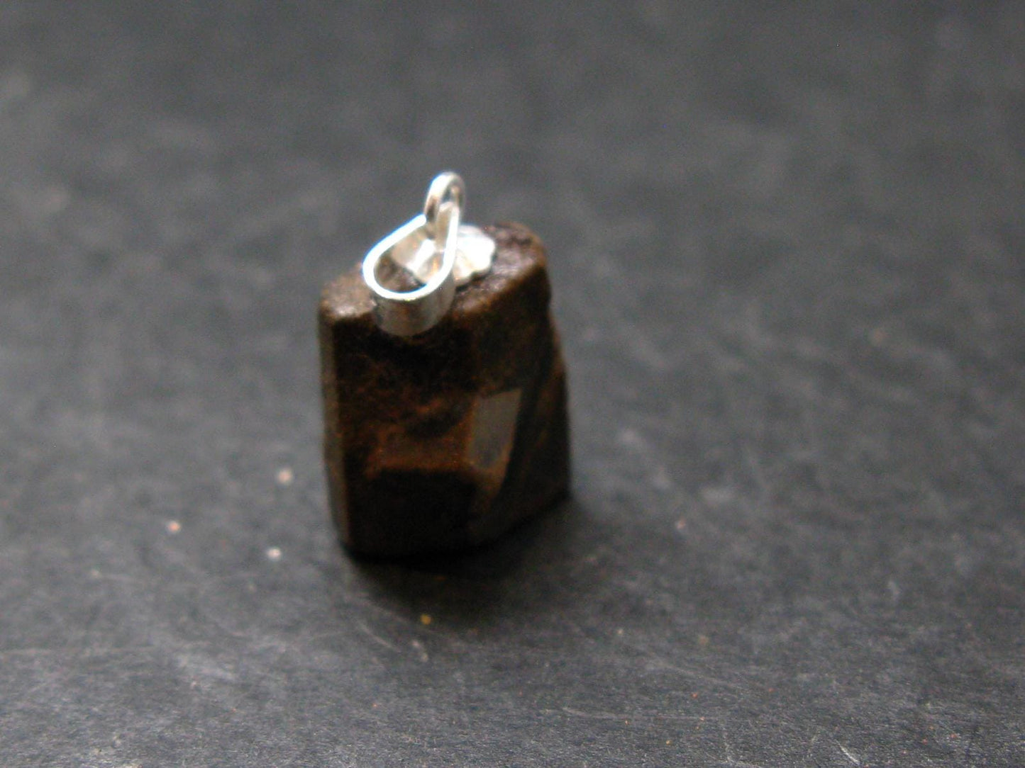 Fairy Cross!! Natural Staurolite Sharp Brown Twin Crystals Silver Pendant From Russia - 0.8" - 2.22 Grams