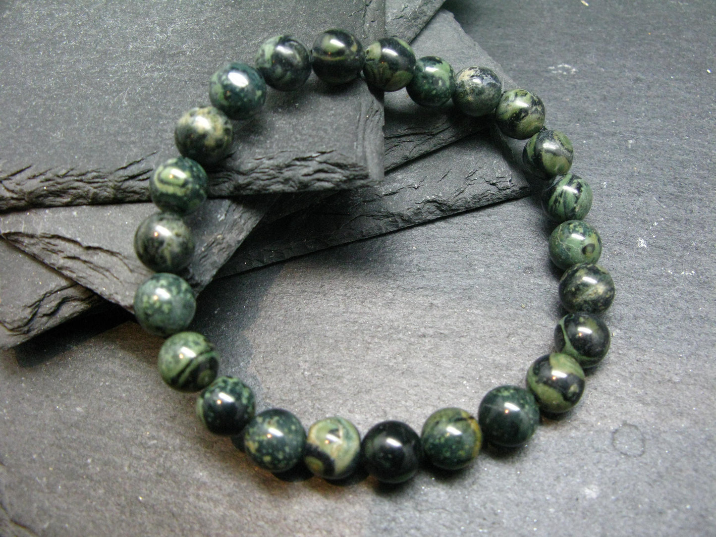 Kambaba Jasper Genuine Bracelet ~ 7 Inches ~ 8mm Round Beads