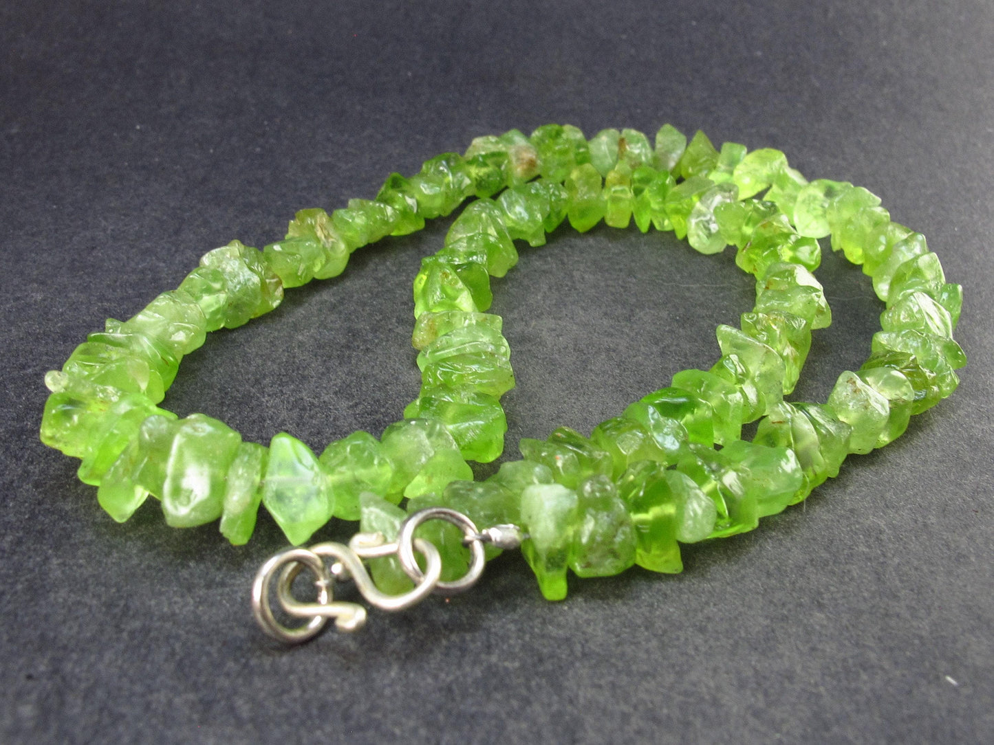 Natural Gemmy Peridot Olivine Crystal Necklace from Pakistan - 17"