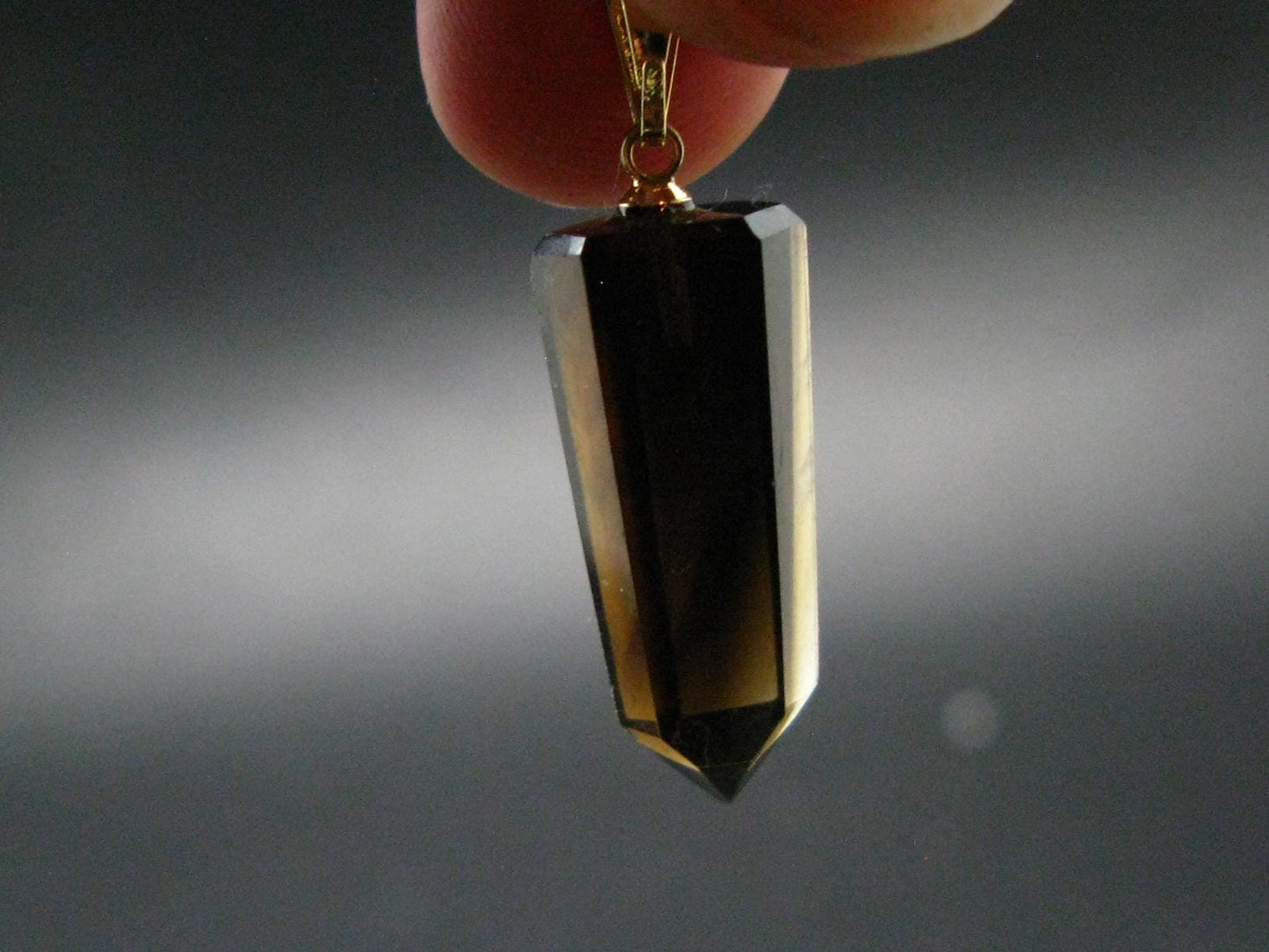 Natural Unheated Citrine Sterling Silver Gold Plated Pendant from Brazil - 1.3" - 2.97 Grams
