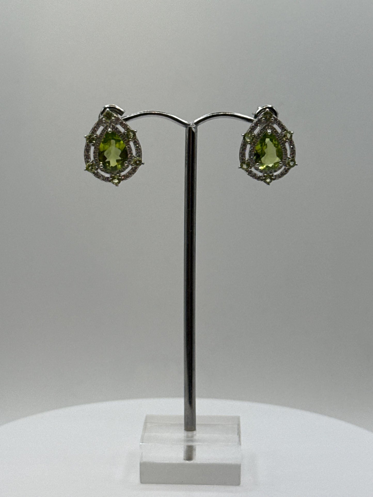 Pear-Cut Peridot Earrings | Sterling Silver August Birthstone Jewelry