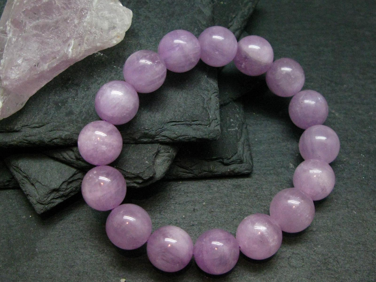 Kunzite Spodumene Genuine Bracelet ~ 7 Inches ~ 13mm Round Beads
