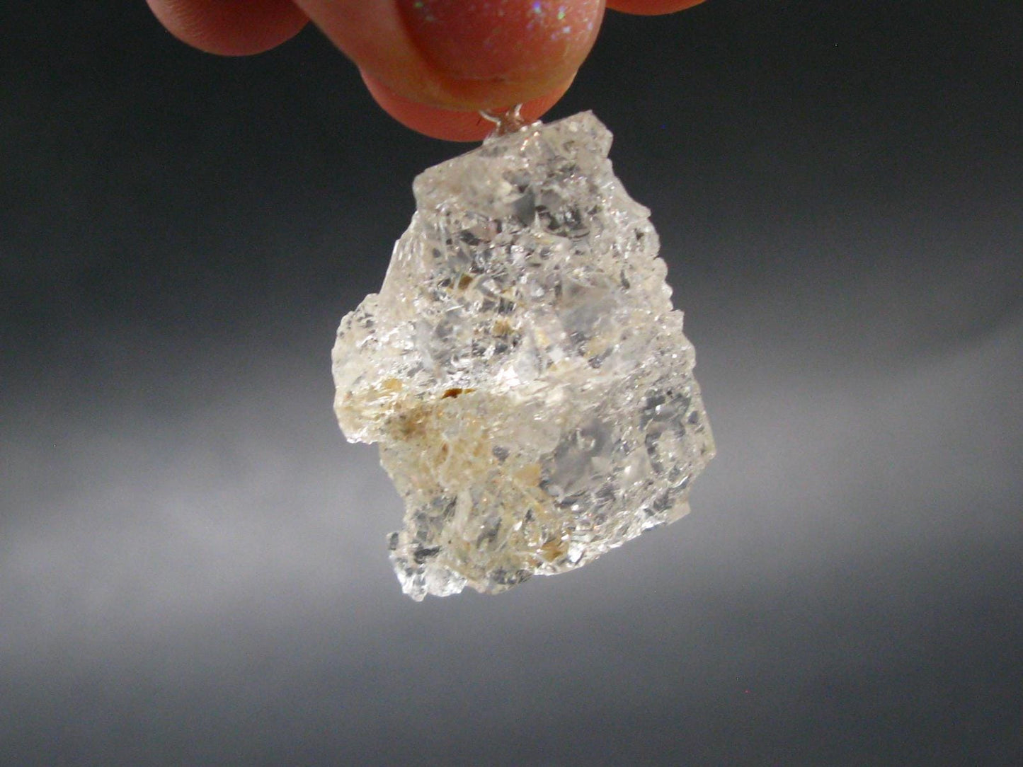 Goshenite Beryl Crystal 925 Silver Pendant From Brazil - 1.4" - 11.08 Grams