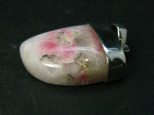 Rare Pink Tugtupite Sterling Silver Pendant From Greenland - 1.5" - 9.3 Grams