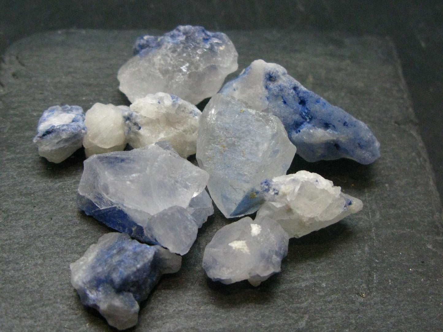 Lot of 10 Dumortierite In Quartz Crystals From Brazil - 46.78 Grams