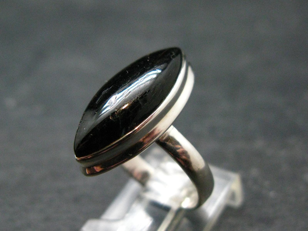 Real!! Very Rare Nuumite Nuummite Sterling Silver Ring from Greenland - 4.6 Grams - Size 5
