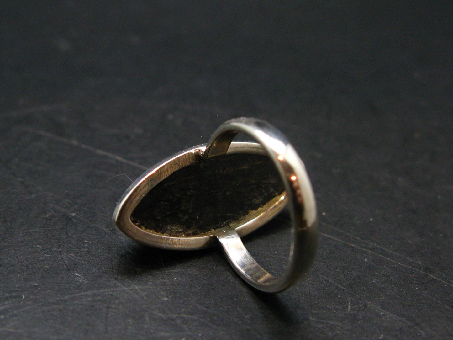 Real!! Very Rare Nuumite Nuummite Sterling Silver Ring from Greenland - 5.0 Grams - Size 6.25